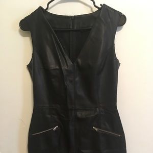 Zara basic faux leather mini dress